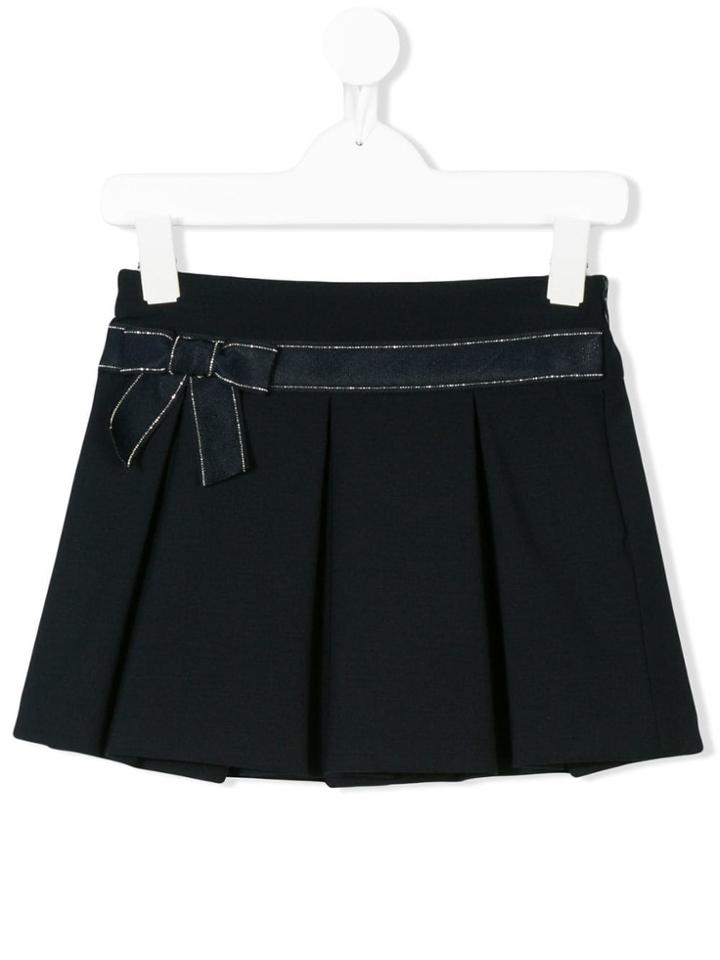 Lapin House Ribbon Pleated Skirt - Blue