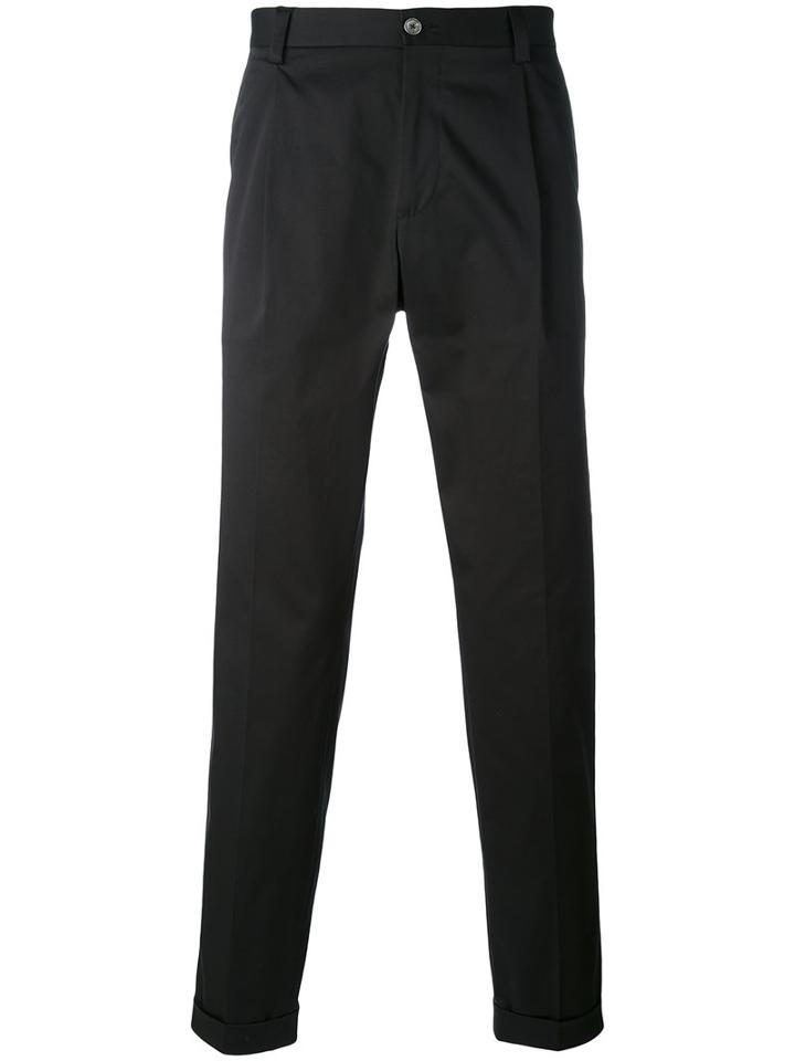 Dolce & Gabbana - Cropped Chino Trousers - Men - Cotton/spandex/elastane - 48, Black, Cotton/spandex/elastane
