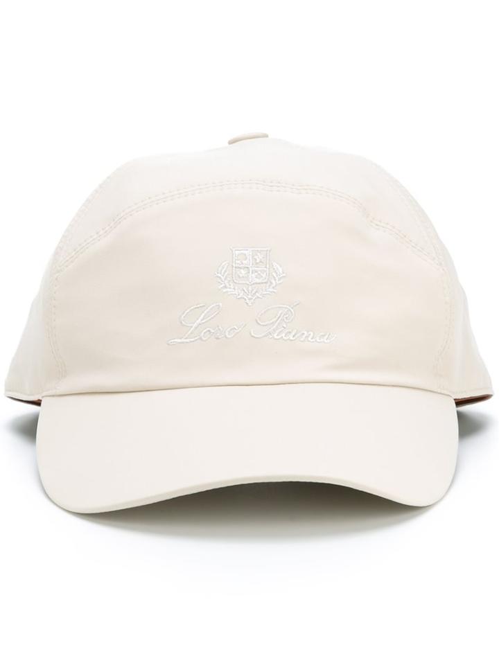 Loro Piana Logo Embroidered Cap, Men's, Size: Xl, Nude/neutrals, Nylon/polyester/polyurethane