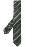 Kiton Striped Wool Blend Tie - Green