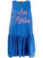 Love Moschino Logo Embroidered Dress - Blue
