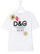 Dolce & Gabbana Kids Logo Print T-shirt, Girl's, Size: 12 Yrs, White