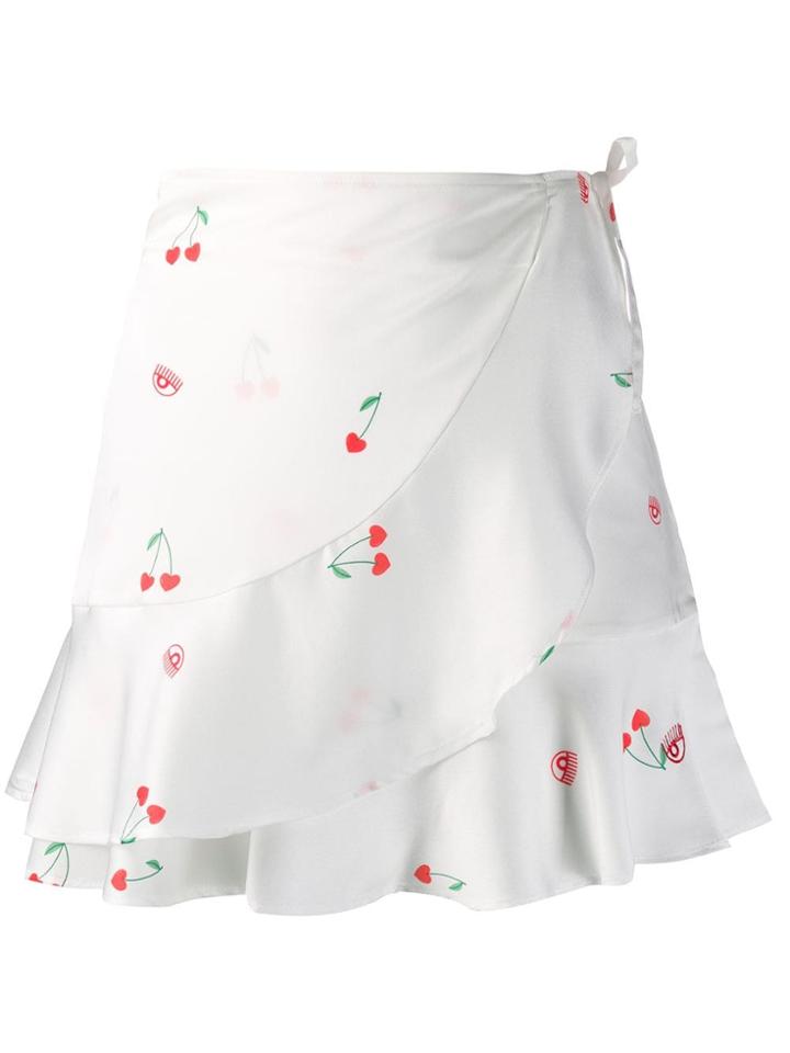 Chiara Ferragni Cherry Wrap Skirt - White