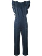 Ganni Cuban Jumpsuit, Women's, Size: 38, Blue, Cotton