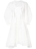 J.w.anderson - Flared Tie Detail Dress - Women - Cotton/linen/flax - 8, White, Cotton/linen/flax
