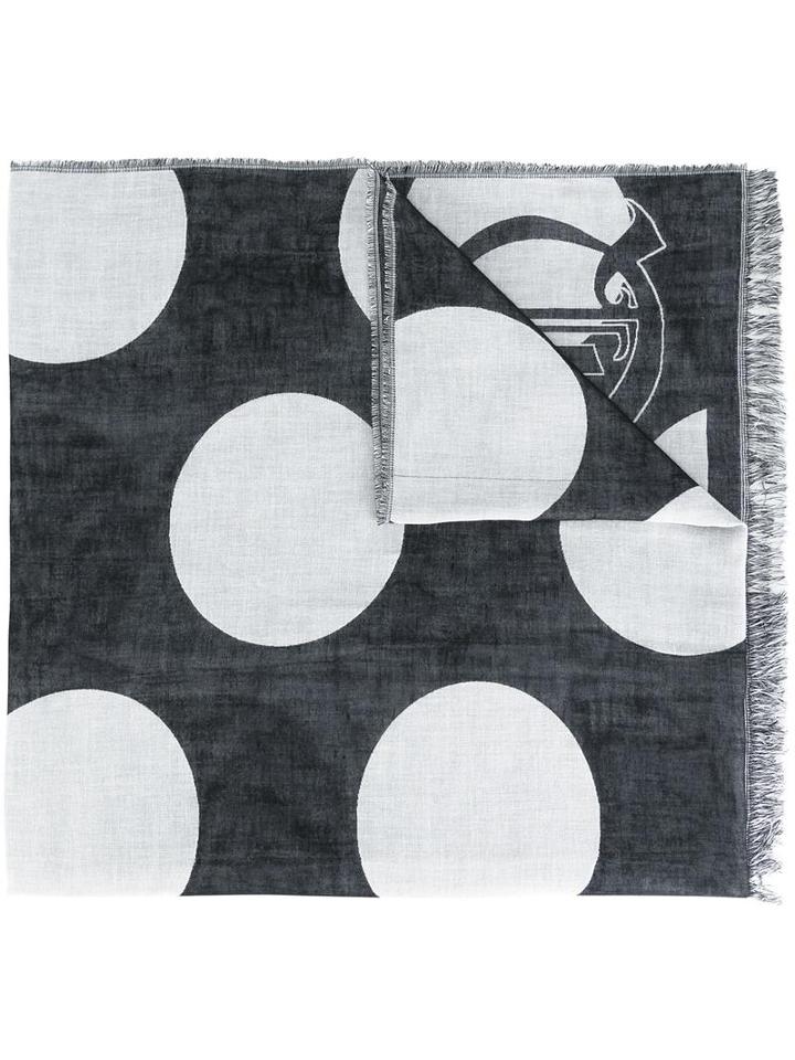 Mcq Alexander Mcqueen Polka Dot Scarf, Men's, Black, Cotton/linen/flax