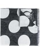 Mcq Alexander Mcqueen Polka Dot Scarf, Men's, Black, Cotton/linen/flax