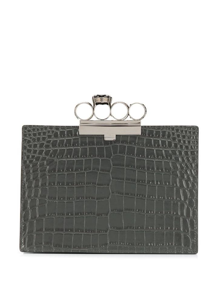 Alexander Mcqueen Four-ring Pouch - Grey
