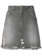Versace Jeans Distressed Denim Skirt - Grey