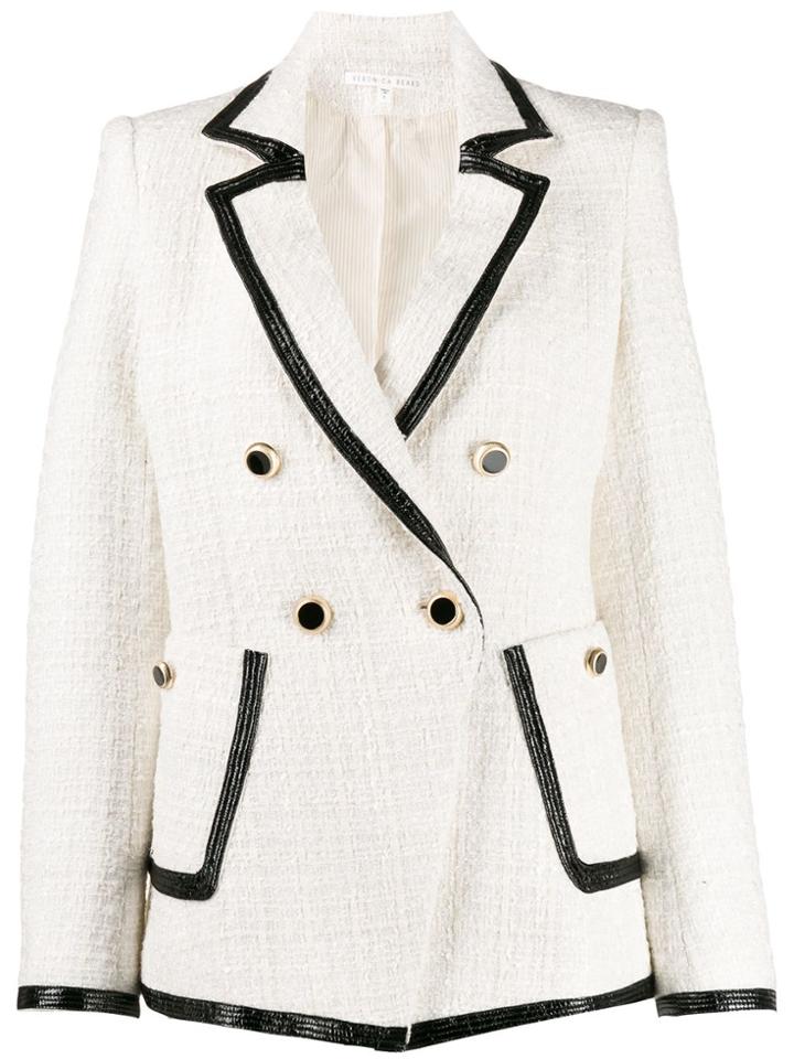 Veronica Beard Contrast-trim Fitted Blazer - Neutrals
