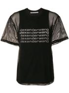 Alexander Wang Mesh Logo T-shirt - Black