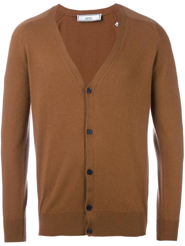 Ami Alexandre Mattiussi V-neck Cardigan - Brown