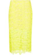 Veronica Beard Lace Pencil Skirt, Women's, Size: 4, Yellow/orange, Polyester/spandex/elastane