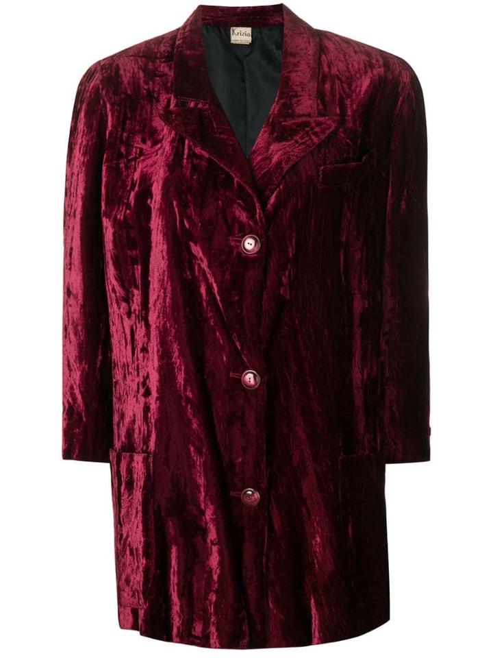 Krizia Pre-owned 1970's Velvety Coat - Pink