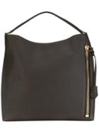 Tom Ford Zipped Detail Tote, Women's, Brown, Calf Leather/cotton/polyester/zamac