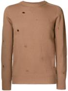Dondup Distressed Crew Neck Pullover - Nude & Neutrals
