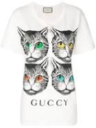 Gucci Mystic Cat And Guccy Print T-shirt - White