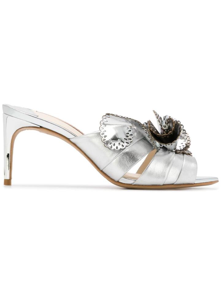 Sophia Webster Soleil Metallic Mules - Grey