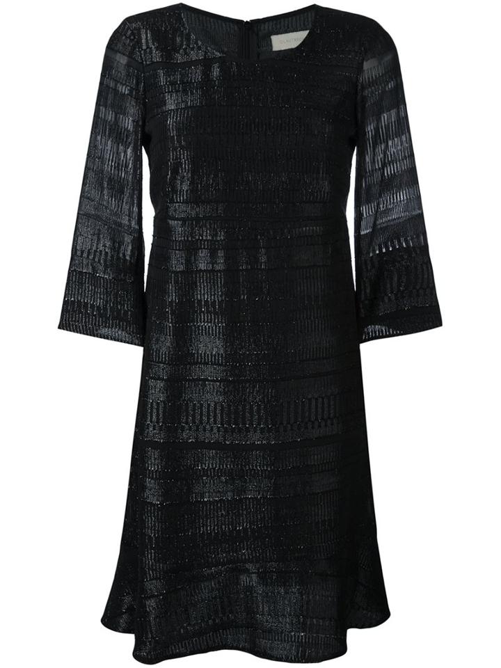 L'autre Chose Metallic Detail Knit Dress, Women's, Size: 46, Black, Polyester/cupro