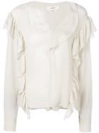Isabel Marant Étoile - Frill Blouse - Women - Cupro - 40, Nude/neutrals, Cupro
