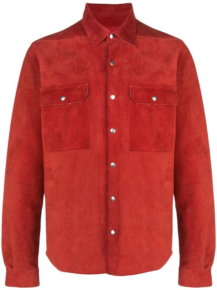 Rick Owens Classic Shirt Jacket - Red