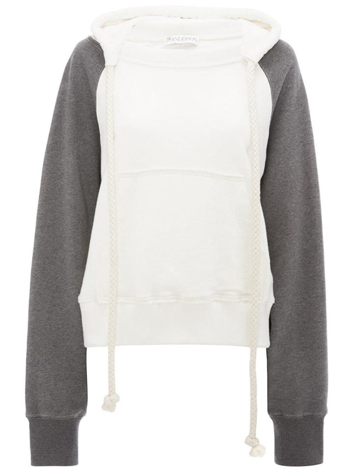 Jw Anderson Off White Contrast Sleeve Hoodie