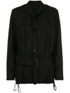 Jean Paul Gaultier Pre-owned Lace-up Detailing Belted Jacket - Black