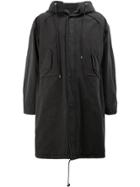 Juun.j Rear Print Military Coat - Black