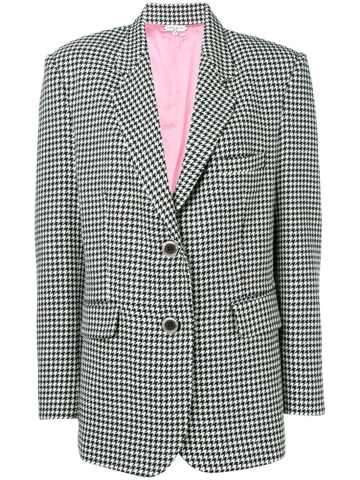 Natasha Zinko Houndstooth Pattern Blazer - Black