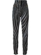 Roberto Cavalli 'zebra' Pants, Women's, Size: 42, Black, Cotton/spandex/elastane