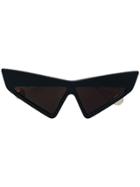 Gucci Eyewear Crystal Trim Angular Sunglasses - Black