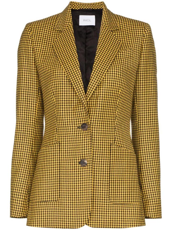 Racil Gingham Check Blazer - Yellow