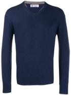 Brunello Cucinelli Knit V-neck Sweater - Blue