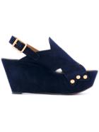 Chloé 'mischa' Wedge Sandals - Blue