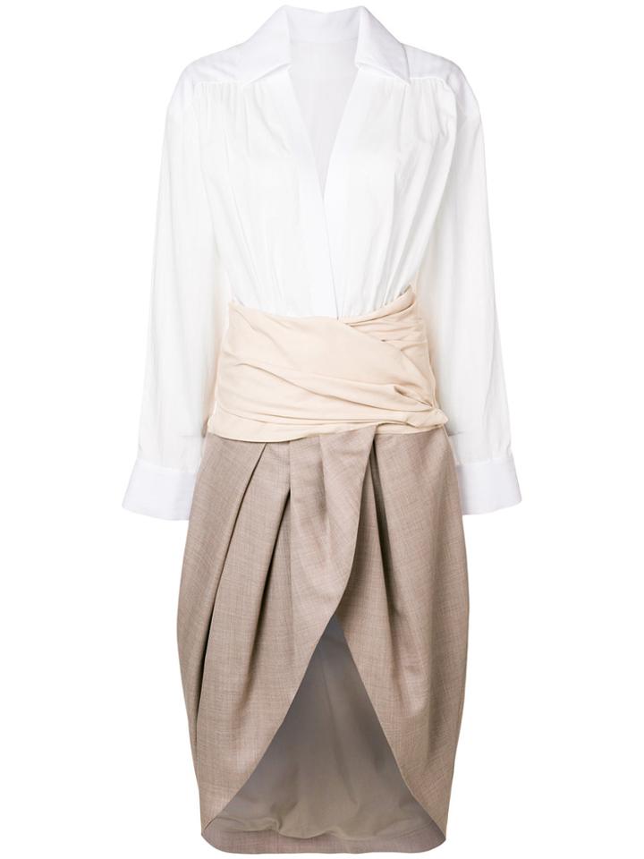 Jacquemus Melao Asymmetric Shirt Dress - Nude & Neutrals