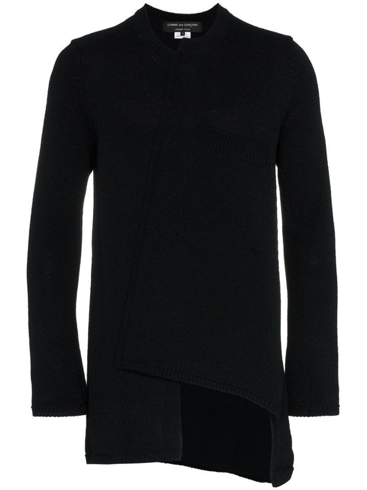 Comme Des Garçons Homme Plus Asymmetric Wool Jumper - Black