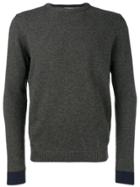 Sun 68 Contrast Hem Fitted Sweater - Grey