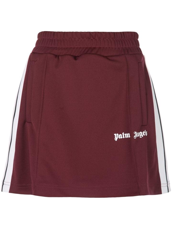 Palm Angels High Rise Track Mini Skirt - Red