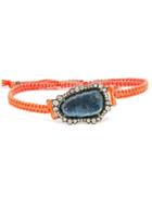 Kimberly Mcdonald 18kt White Gold, Dark Geode And Macramé Bracelet -