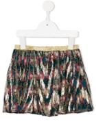 Simple Kids - 'freya' Printed Skirt - Kids - Silk/lurex - 3 Yrs, Blue