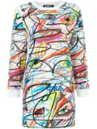 Jeremy Scott Scribbled Sweatshirt Dress, Women's, Size: 44, Cotton