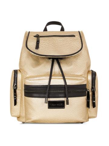 Tiba + Marl Logo Zipped Backpack - Gold