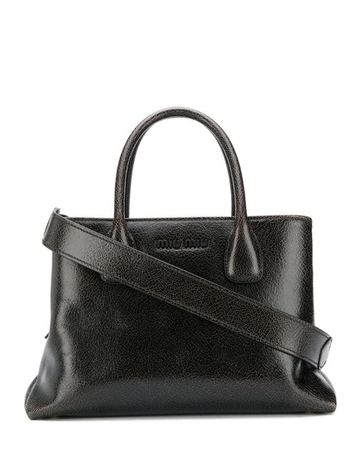 Miu Miu Top Handles Leather Handbag - Brown