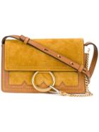 Chloé Small 'faye' Shoulder Bag, Women's, Yellow/orange, Calf Leather/calf Suede
