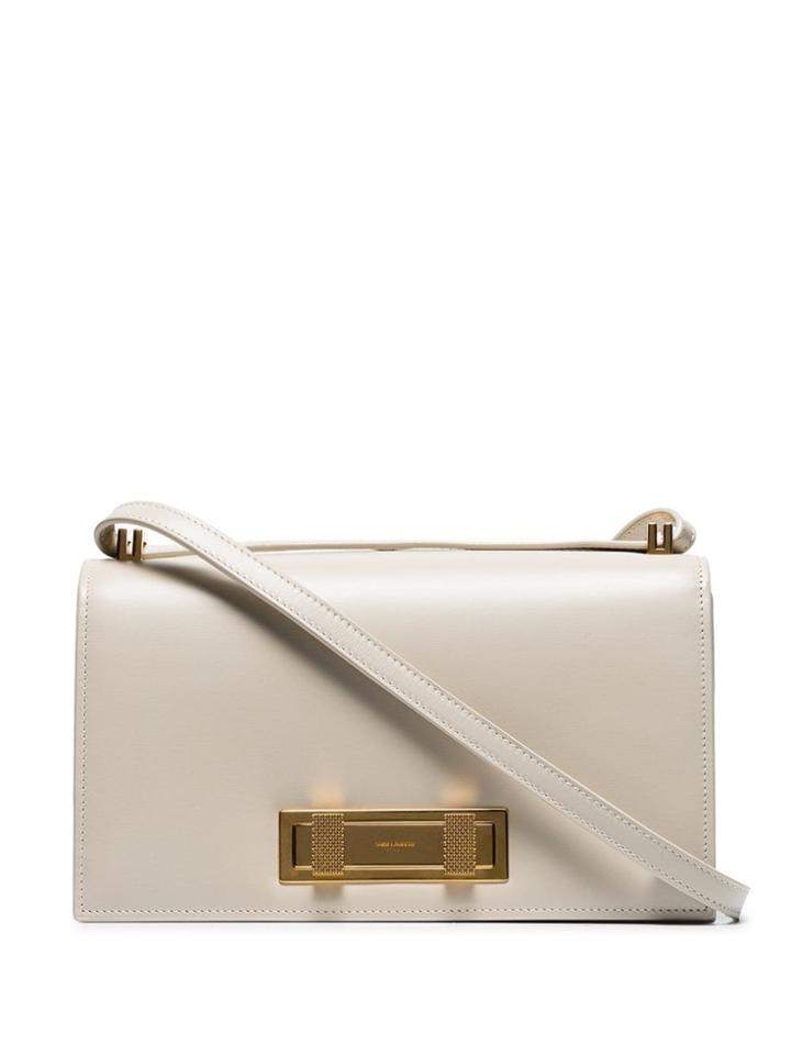Saint Laurent Cream Domino Accordion Leather Cross Body Bag - Neutrals