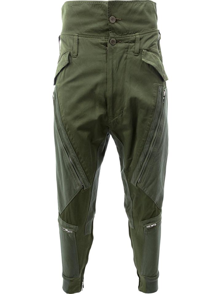 Julius Pocket Detail Cropped Trousers - Green