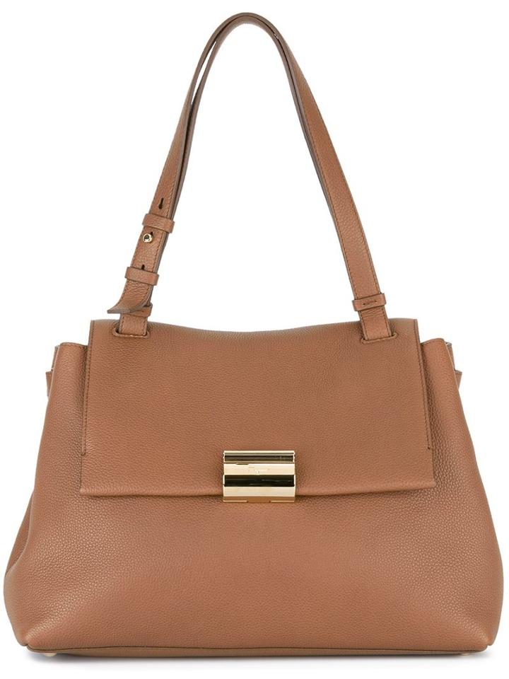 Salvatore Ferragamo Front Flap Tote, Women's, Brown