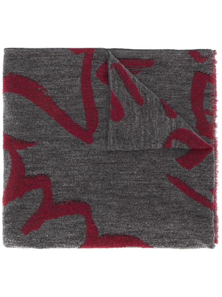 Paul Smith Contrast Print Scarf - Grey
