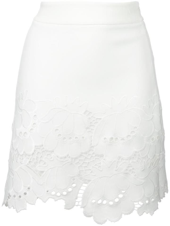 Victoria Victoria Beckham Embroidered Flowers Skirt, Women's, Size: 6, Silk/polyester/spandex/elastane