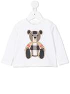 Burberry Kids Check Teddy Bear T-shirt, Toddler Boy's, Size: 18 Mth, White